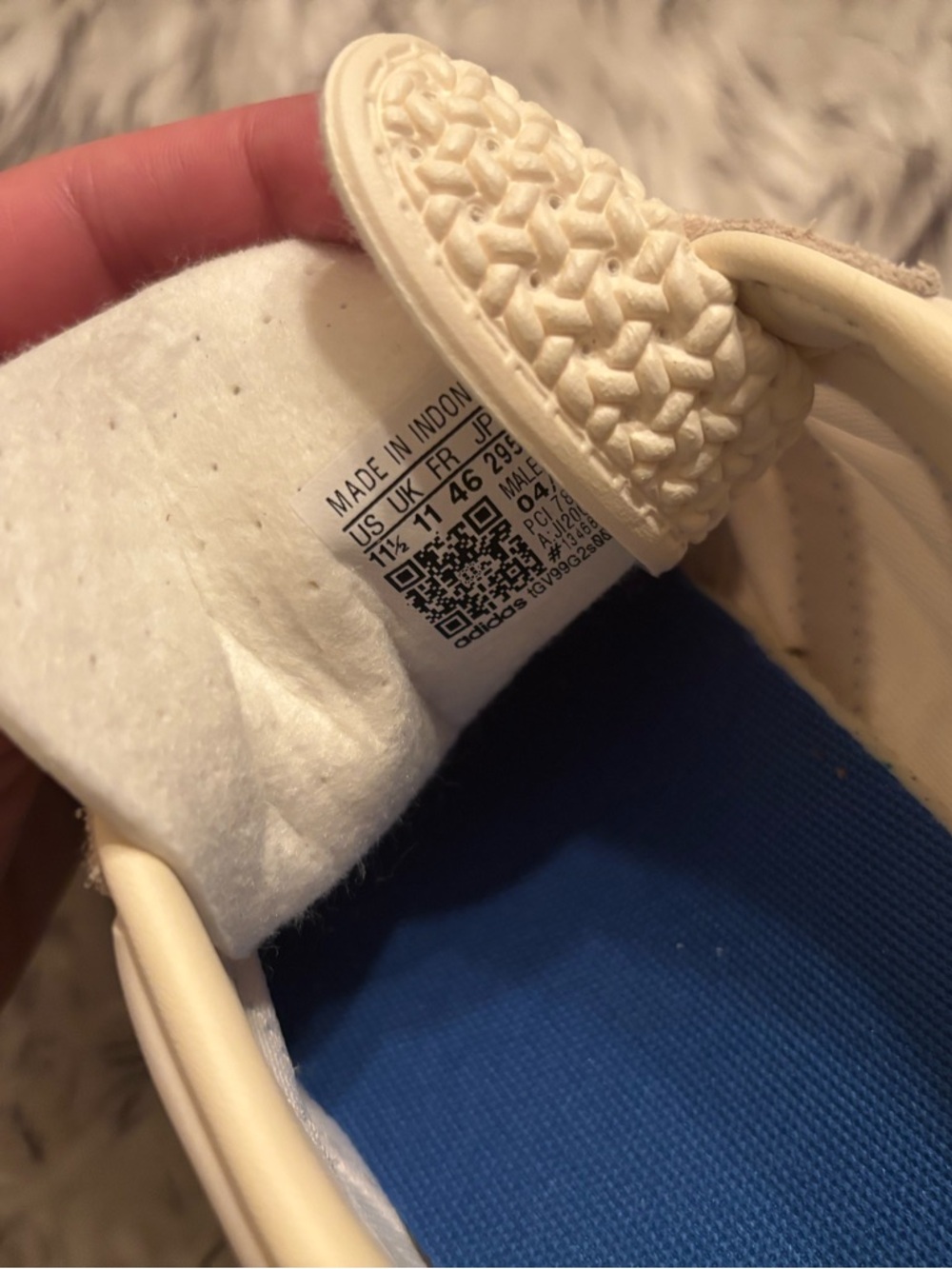 adidas Gazelle Cream Blue Gum Athletic Shoes - Picture 4 of 5
